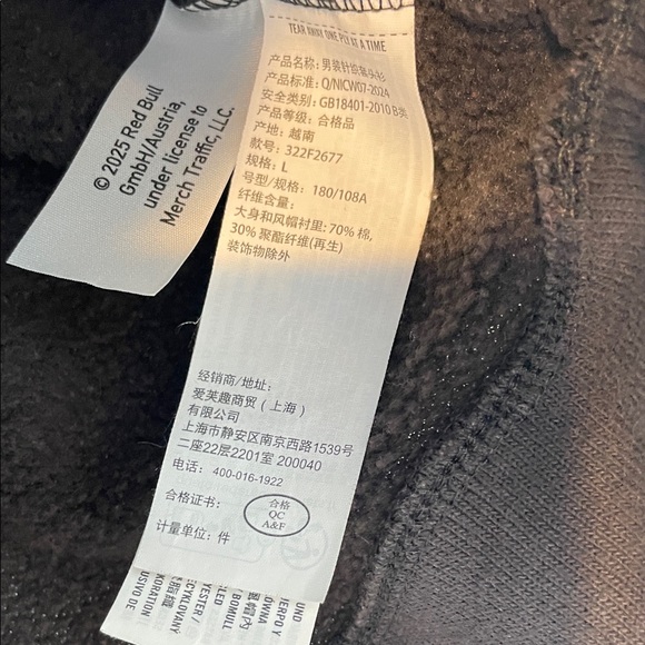 HOLLISTER Red Bull Racing Boxy Charcoal Gray Hoodie • Large - Picture 3 of 12